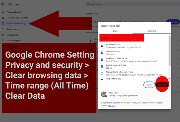 google chrome settings