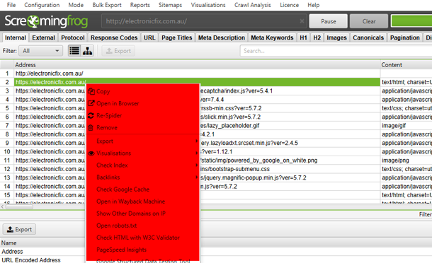Screaming Frog SEO Spider