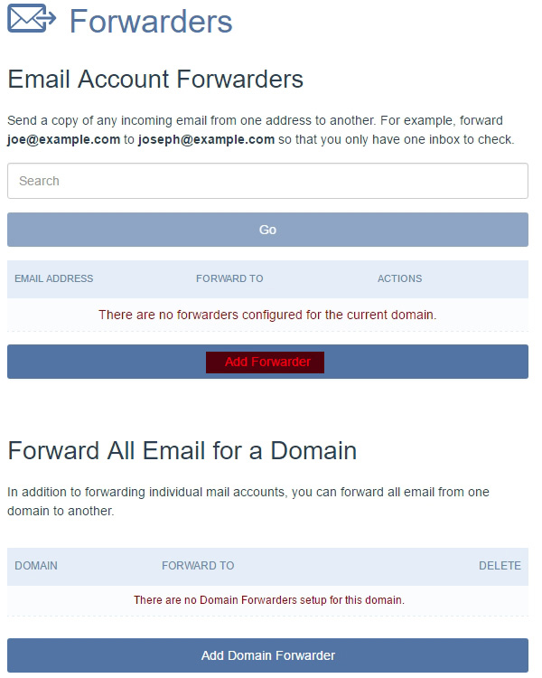 Crazy Domains Email Account Forwarders