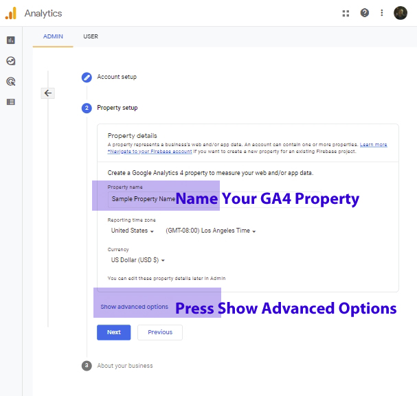 Google Analytics 4 Property Setup Process