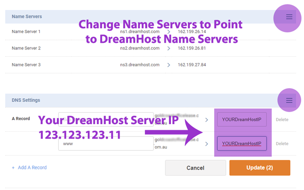 Crazy Domains Name Server DNS Settings