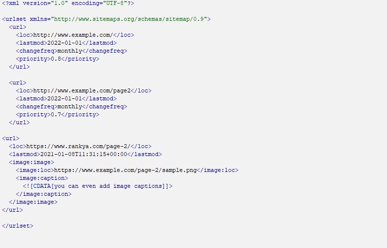 XML sitemap example with image sitemap combined