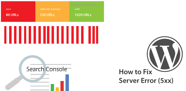 search console error user interface illustration and wordpress logo