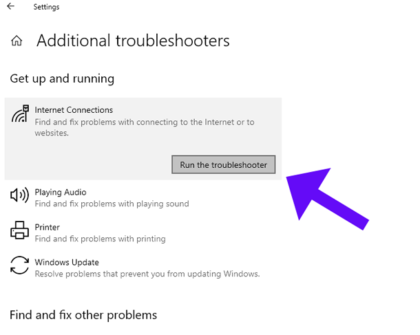 additional troubleshooters