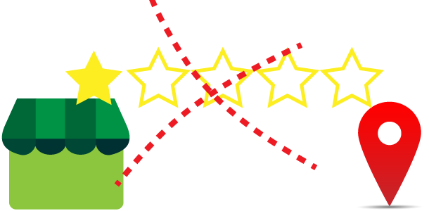 stars icon for reviews map marker shop icon