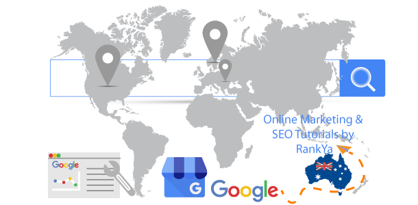 world map and internet search related icons