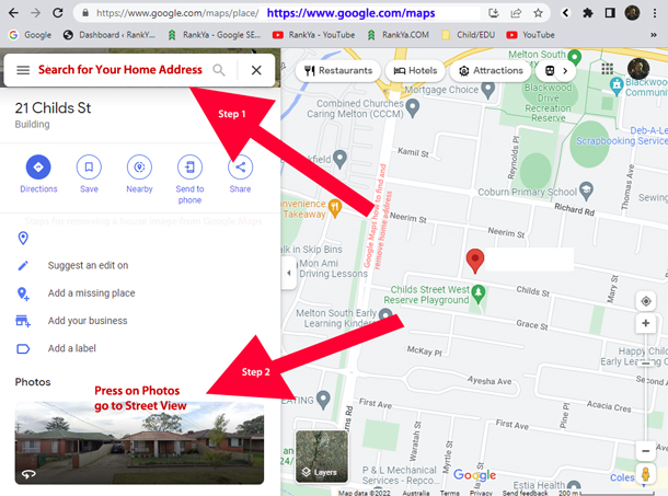 steps for removing house image from Google Maps