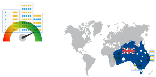 world map Australia map and web server illustration