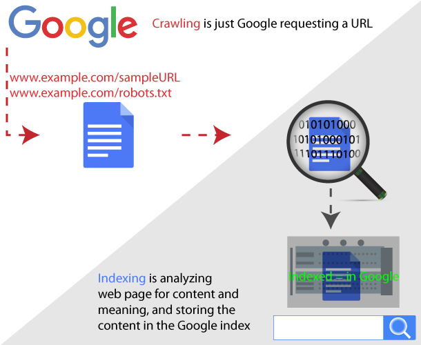 crawling vs indexing Google search console