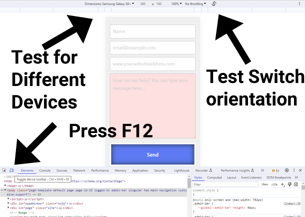 Mobile Device Emulator for testing web forms