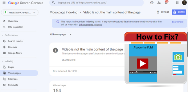 Video is not the main content of the page