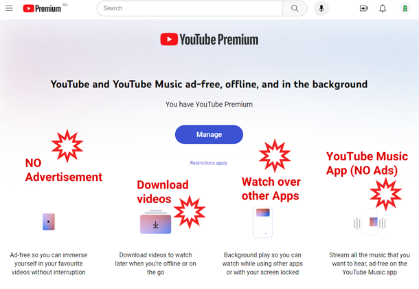YouTube Premium Benefits