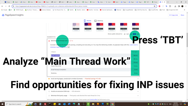 analyze TBT for fixing INP issues