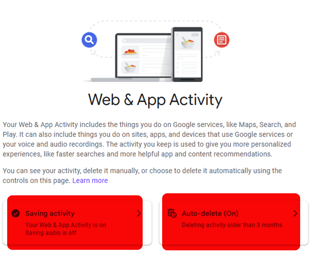 Web & App Activity Controls