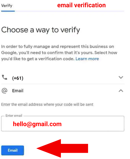 how to verify using email verification