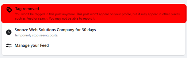 facebook tag removed