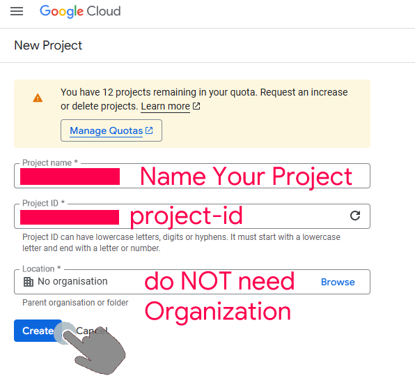 Google Cloud New Project