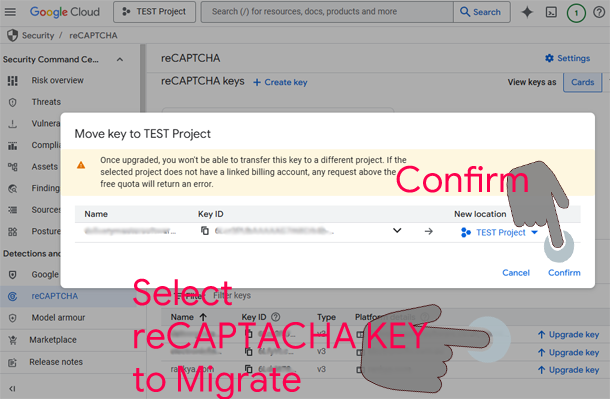 Move key to Cloud Project