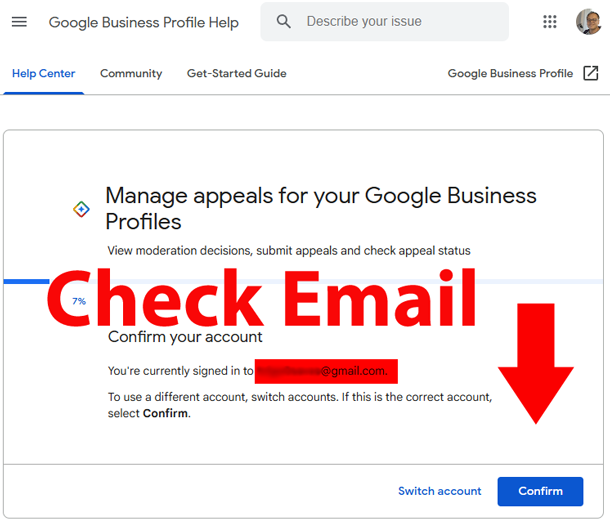 Check Email Confirm