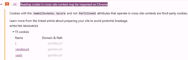 Reading Cookie in Cross-Site Context Message Chrome