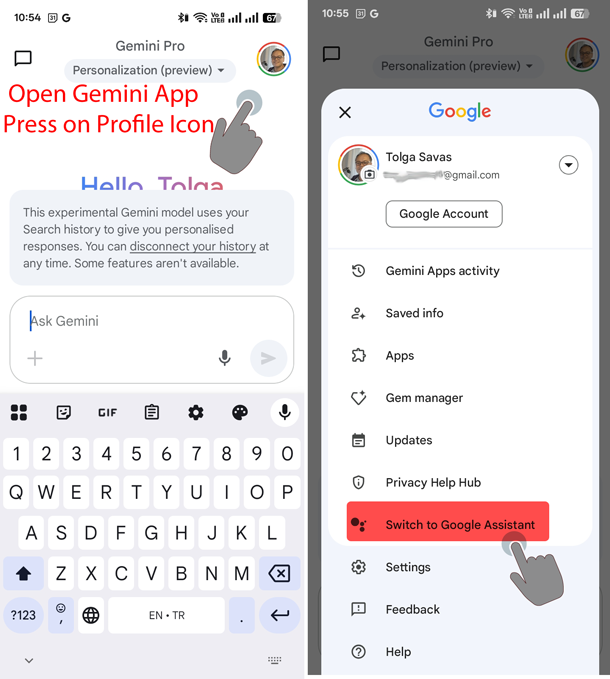 Gemini App Settings