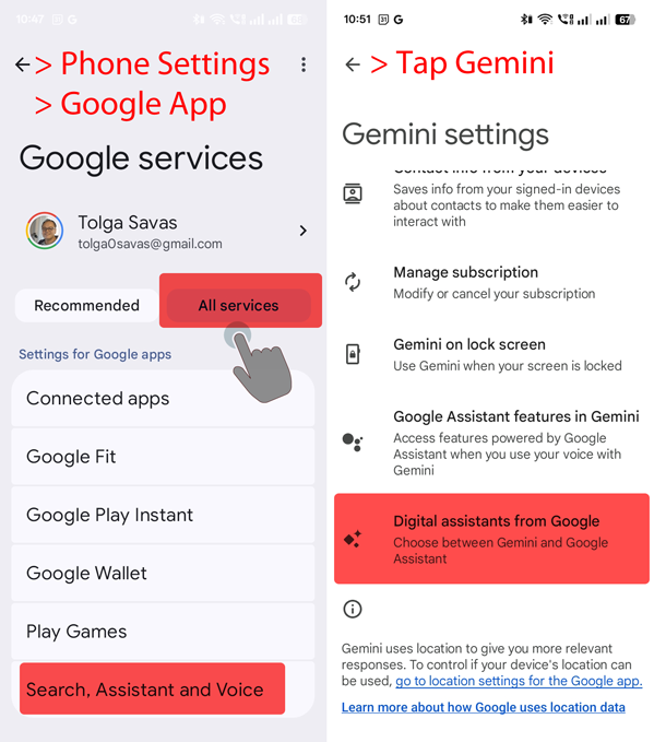 Google App Settings