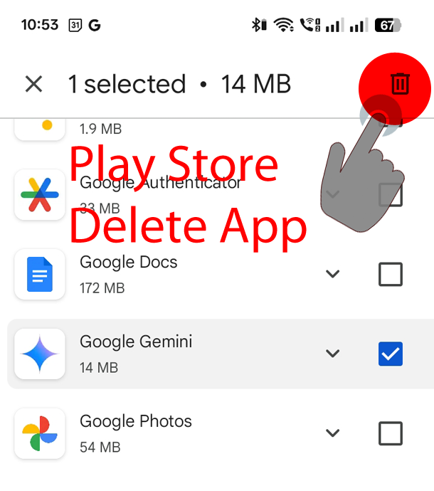 Play Store installed apps screenshot