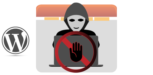 WordPress Hacker NO Entry and hand icon