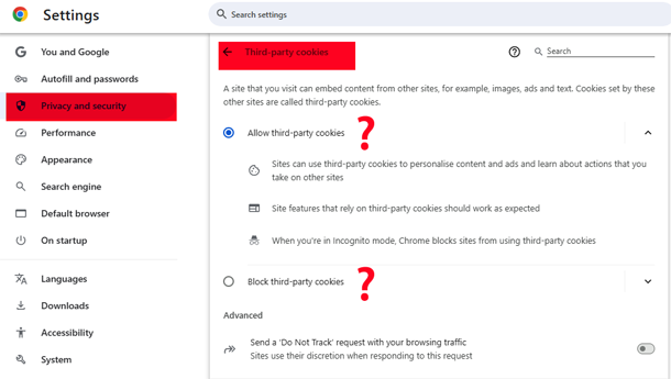 chrome settings