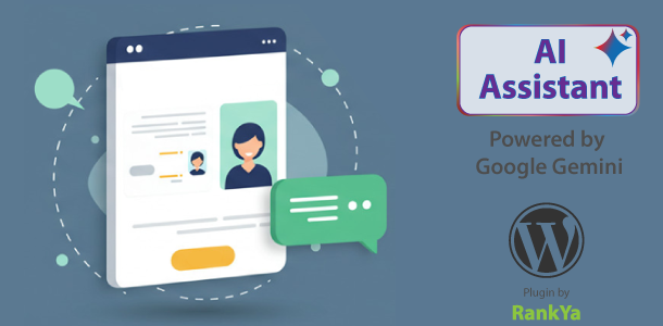 web chat modal, WordPress logo and AI Assistant button