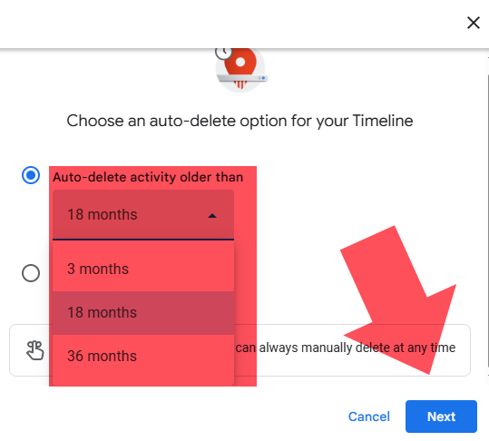 My Activity Option for Maps Timeline