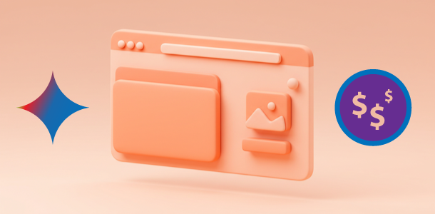 webpage 3d icon and coin symbol