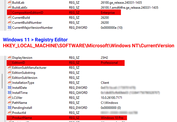 shows windows version mismatch Windows Registry Editor Details