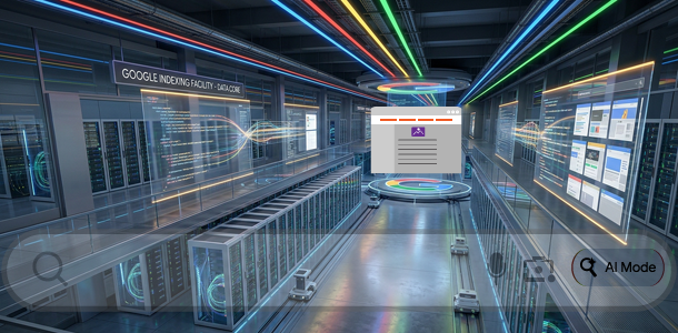 data center concept search box illustration