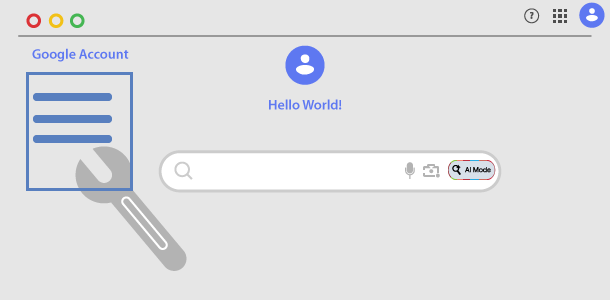 web page UI settings concept