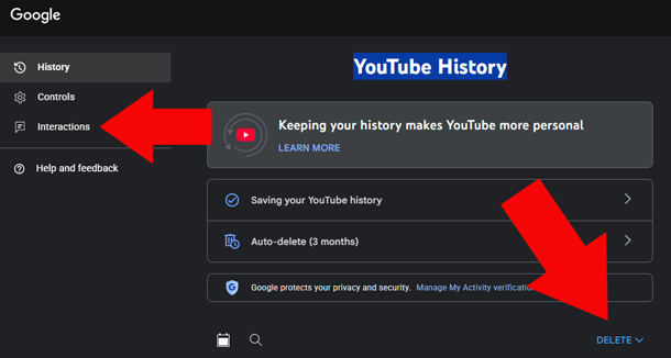 YouTube History Setting