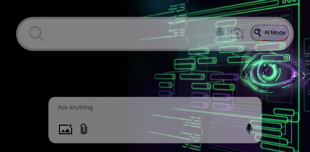 illustration of rectangle boxes and web page outline ai mode digital webpage concept