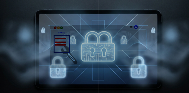 online security and privacy concept Laptop illustration with padlock icons